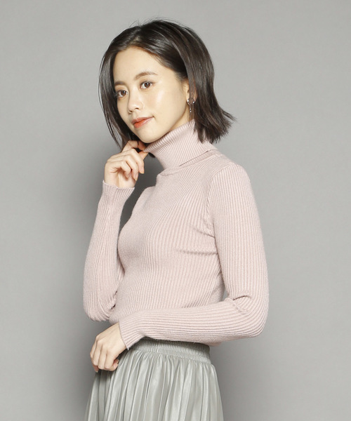 SY3（エスワイスリー）の「＜2018年春夏素材で再入荷！＞★インナーにもトップスにも使えるフィットするサイジング♪タートルネックジャスト丈カラーサマーニット（Tシャツ/カットソー・レディース・ホワイト/ベージュ/ライトブルー/キャメル/ライトグレー/ブラック/アイボリー/ワイン/ライトピンク・FREE）」の8枚目の写真