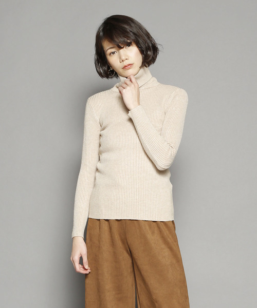 SY3（エスワイスリー）の「＜2018年春夏素材で再入荷！＞★インナーにもトップスにも使えるフィットするサイジング♪タートルネックジャスト丈カラーサマーニット（Tシャツ/カットソー・レディース・ホワイト/ベージュ/ライトブルー/キャメル/ライトグレー/ブラック/アイボリー/ワイン/ライトピンク・FREE）」の21枚目の写真