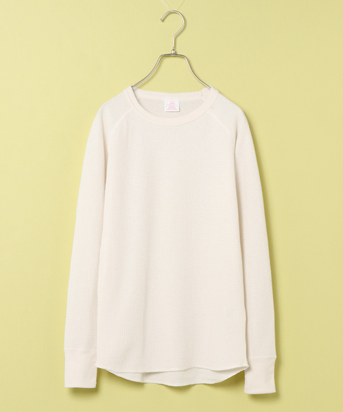 JEMORGAN（ジェーイーモーガン）の「【JE MORGAN】ジェーイーモーガン サーマル長袖ラグランクルーT（Tシャツ/カットソー・レディース・ホワイト/ブラック/グレー/オフホワイト/カーキオリーブ・M）」の3枚目の写真