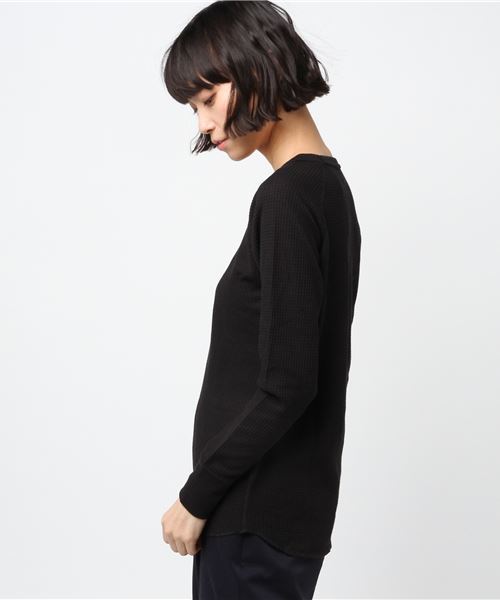 JEMORGAN（ジェーイーモーガン）の「【JE MORGAN】ジェーイーモーガン サーマル長袖ラグランクルーT（Tシャツ/カットソー・レディース・ホワイト/ブラック/グレー/オフホワイト/カーキオリーブ・M）」の6枚目の写真