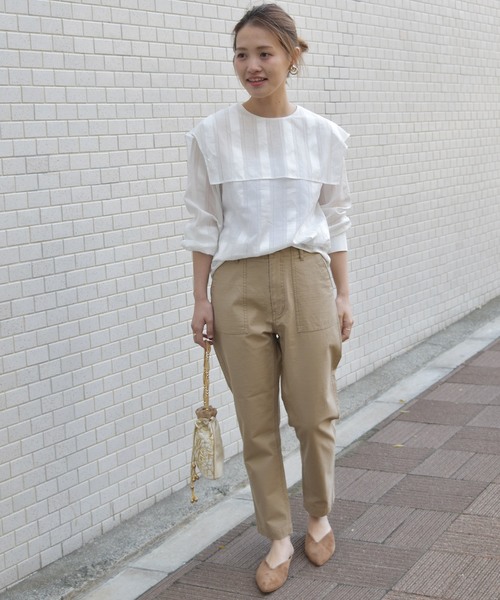 JOURNAL STANDARD relume(ジャーナルスタンダード レリューム)の「バックサテン ベイカー テーパード パンツ_#(カーゴパンツ・レディース・ベージュ/カーキ・40/38/36/34)」の20枚目の写真