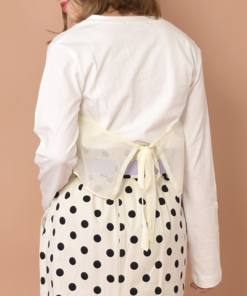 w closet(ダブルクローゼット)の「チェックビスチェドッキングプルオーバー(Tシャツ/カットソー・レディース・ホワイト/イエロー/ブラック・FREE)」の6枚目の写真