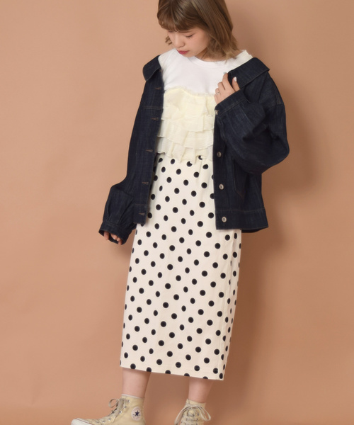 w closet(ダブルクローゼット)の「チェックビスチェドッキングプルオーバー(Tシャツ/カットソー・レディース・ホワイト/イエロー/ブラック・FREE)」の7枚目の写真