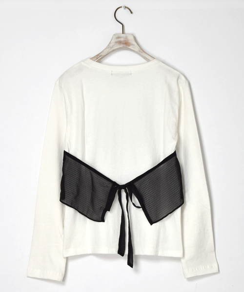 w closet(ダブルクローゼット)の「チェックビスチェドッキングプルオーバー(Tシャツ/カットソー・レディース・ホワイト/イエロー/ブラック・FREE)」の16枚目の写真