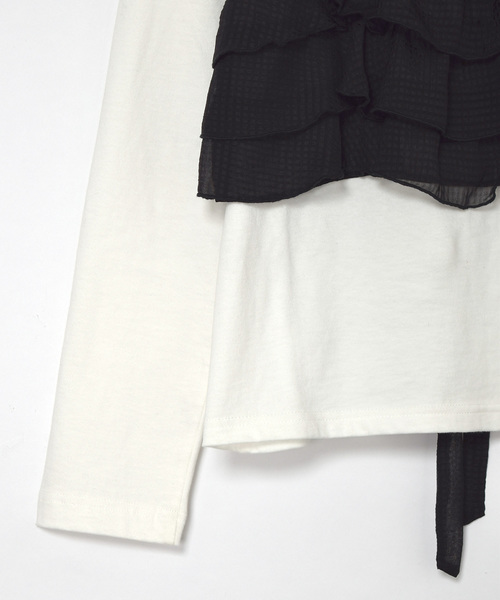 w closet(ダブルクローゼット)の「チェックビスチェドッキングプルオーバー(Tシャツ/カットソー・レディース・ホワイト/イエロー/ブラック・FREE)」の18枚目の写真