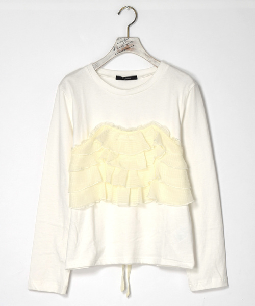 w closet(ダブルクローゼット)の「チェックビスチェドッキングプルオーバー(Tシャツ/カットソー・レディース・ホワイト/イエロー/ブラック・FREE)」の21枚目の写真