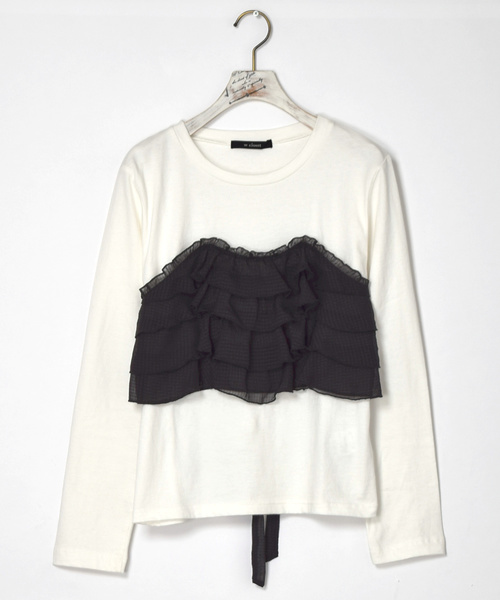 w closet(ダブルクローゼット)の「チェックビスチェドッキングプルオーバー(Tシャツ/カットソー・レディース・ホワイト/イエロー/ブラック・FREE)」の22枚目の写真