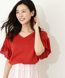 NATURAL BEAUTY BASIC | ◆ラミーコットンフレアスリーブニット(ニット/セーター)