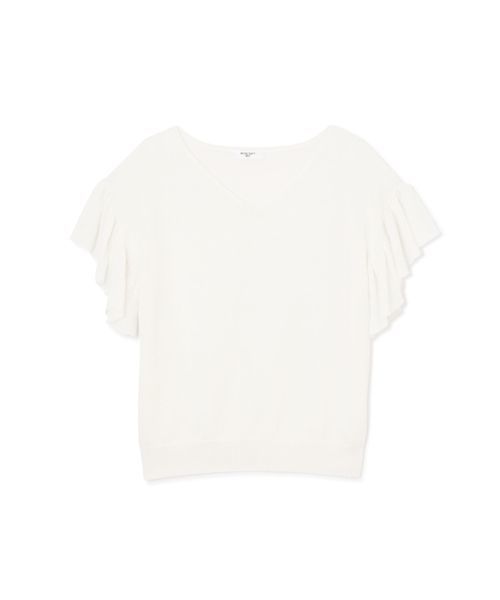 NATURAL BEAUTY BASIC（ナチュラルビューティーベーシック）の「◆ラミーコットンフレアスリーブニット（ニット/セーター・レディース・レッド/ブルー/ホワイト系その他・MEDIUM）」の7枚目の写真