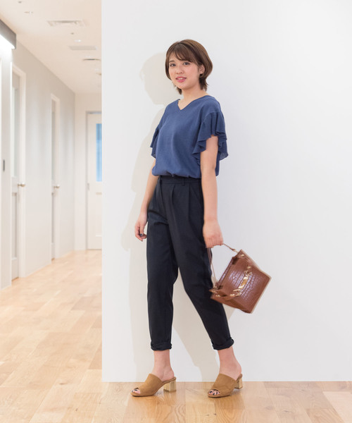 NATURAL BEAUTY BASIC（ナチュラルビューティーベーシック）の「◆ラミーコットンフレアスリーブニット（ニット/セーター・レディース・レッド/ブルー/ホワイト系その他・MEDIUM）」の14枚目の写真