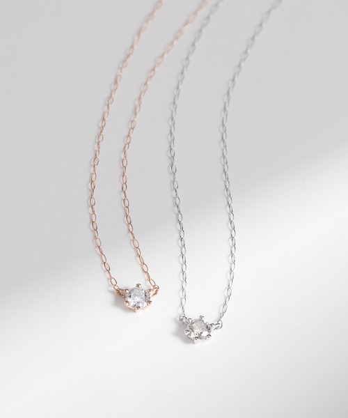 ESTELLE(エステール)の「K18 ピンクゴールド ダイヤモンド ネックレス (0.15ct) ESTELLE/エステール WEB限定(ネックレス・レディース・ピンクゴールド・40cm)」の10枚目の写真