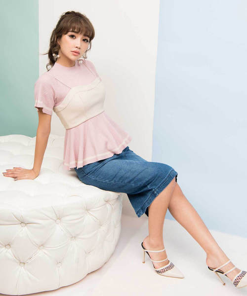 EIMY ISTOIRE(エイミーイストワール)の「フェイクレザービスチェ(その他トップス・レディース・ブラック/ベージュ・M/S)」の12枚目の写真