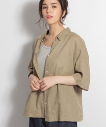 niko and... | コットンリネン刻み襟ショートスリーブシャツ(シャツ/ブラウス)