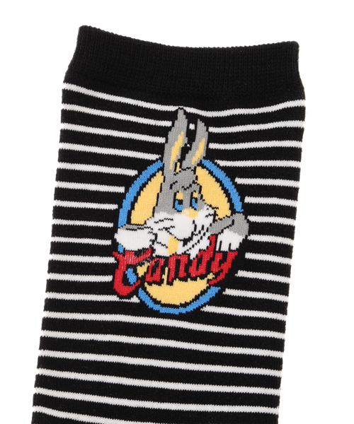 Candy Stripper（キャンディストリッパー）の「LAZY CANDY BORDER ソックス（ソックス/靴下・レディース・ブラック/グレー/ピンク・FREE）」の7枚目の写真