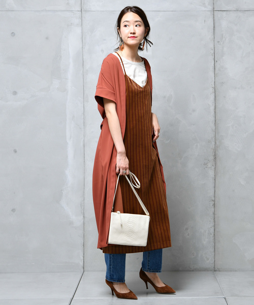 DouDou（ドゥドゥ）の「ベロアストライプOP（ワンピース・レディース・カーキ/キャメル・FREE）」の12枚目の写真