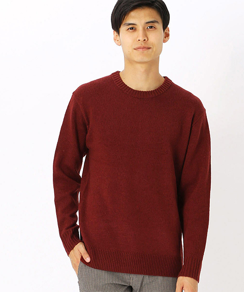 COMME CA ISM（コムサイズム）の「《ベーシックニット》　カラーニット（ニット/セーター・メンズ・ライトグレー/ベージュ/ネイビー/グリーン/マスタード/ワイン・MEDIUM/LARGE/X-LARGE）」の6枚目の写真