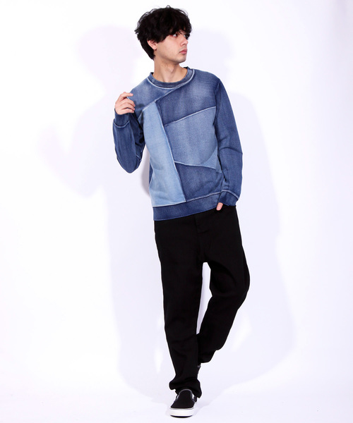 8(eight)(エイト)の「カットデニム クレイジー スウェット(スウェット・メンズ・インディゴブルー/ブルー・MEDIUM/LARGE/X-LARGE)」の5枚目の写真