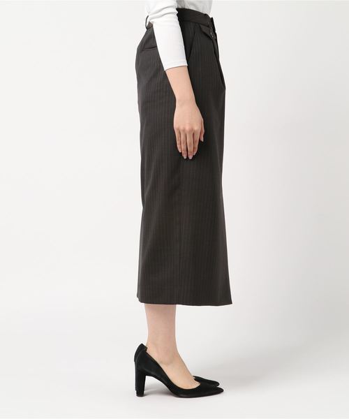 JOHN LAWRENCE SULLIVAN（ジョンローレンスサリバン）の「WOOL STRIPED TAILORED SKIRT（スカート・レディース・ブラウン・SMALL/MEDIUM）」の3枚目の写真