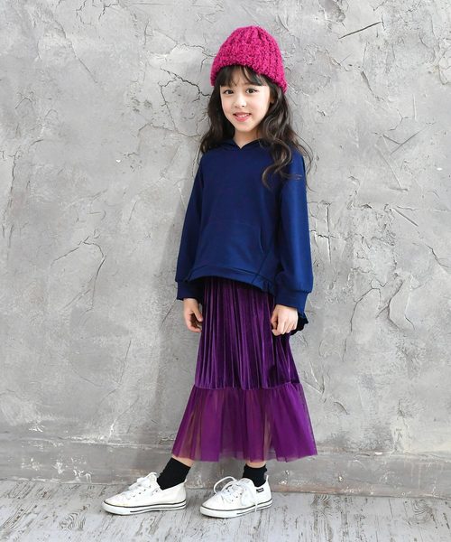 Bee des Bee（ビーデスビー）の「アシメ裾フリル長袖パーカー（Tシャツ/カットソー・キッズ・ネイビー/ミント・110cm/100cm/120cm/130cm/140cm/150cm）」の17枚目の写真