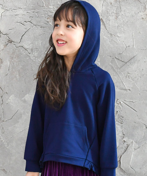 Bee des Bee（ビーデスビー）の「アシメ裾フリル長袖パーカー（Tシャツ/カットソー・キッズ・ネイビー/ミント・110cm/100cm/120cm/130cm/140cm/150cm）」の18枚目の写真