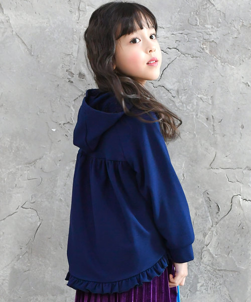 Bee des Bee（ビーデスビー）の「アシメ裾フリル長袖パーカー（Tシャツ/カットソー・キッズ・ネイビー/ミント・110cm/100cm/120cm/130cm/140cm/150cm）」の19枚目の写真