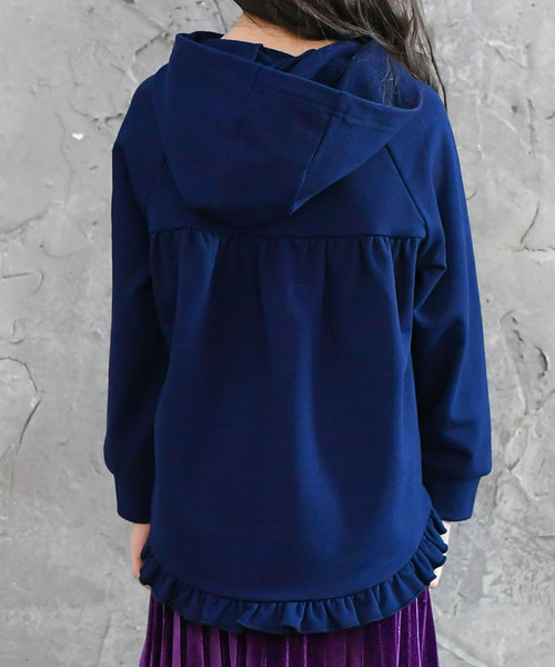 Bee des Bee（ビーデスビー）の「アシメ裾フリル長袖パーカー（Tシャツ/カットソー・キッズ・ネイビー/ミント・110cm/100cm/120cm/130cm/140cm/150cm）」の21枚目の写真