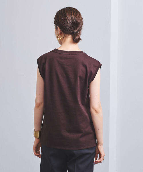 UNITED ARROWS(ユナイテッドアローズ)の「UWSC コットン ノースリーブ カットソー†◆(Tシャツ/カットソー・レディース・ホワイト/ダークブラウン/ネイビー・FREE)」の15枚目の写真