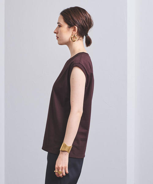 UNITED ARROWS(ユナイテッドアローズ)の「UWSC コットン ノースリーブ カットソー†◆(Tシャツ/カットソー・レディース・ホワイト/ダークブラウン/ネイビー・FREE)」の5枚目の写真