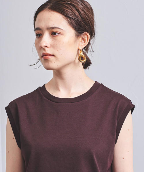 UNITED ARROWS(ユナイテッドアローズ)の「UWSC コットン ノースリーブ カットソー†◆(Tシャツ/カットソー・レディース・ホワイト/ダークブラウン/ネイビー・FREE)」の7枚目の写真