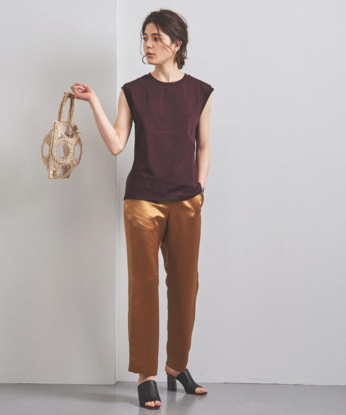 UNITED ARROWS(ユナイテッドアローズ)の「UWSC コットン ノースリーブ カットソー†◆(Tシャツ/カットソー・レディース・ホワイト/ダークブラウン/ネイビー・FREE)」の14枚目の写真