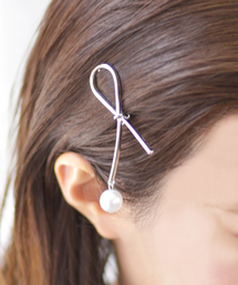F&D : リボンパールヘアクリップ