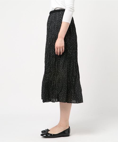 Samansa Mos2(サマンサ モスモス)の「クリンクルワッシャースカート(スカート・レディース・オフホワイト/ブラック/チャコールグレー・フリ-)」の5枚目の写真