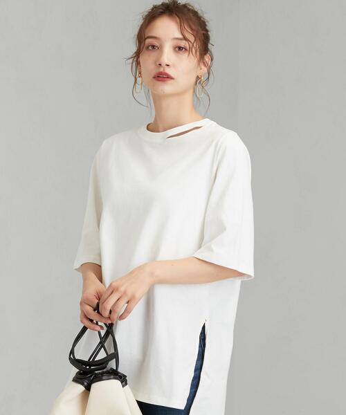 【グリーンレーベルリラクシング】カットソー テロ トロみ シフォン 白 古着 green label relaxing（グリーンレーベルリラクシング）の「＜MGHT＞SC