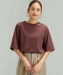 green label relaxing | ＜MGHT＞SC デコルテ スリット ロング Tシャツ(Tシャツ/カットソー)