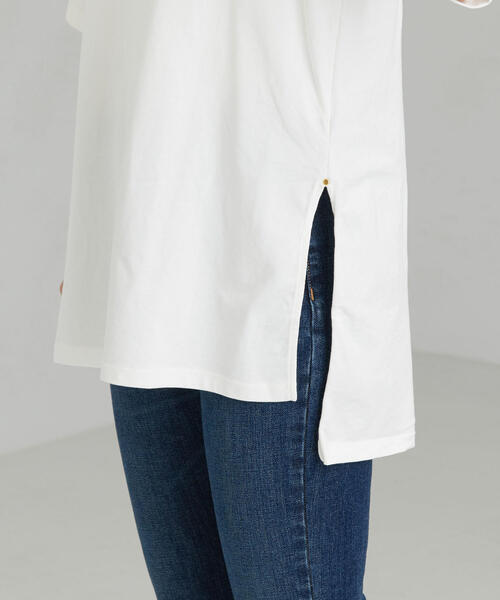 green label relaxing（グリーンレーベルリラクシング）の「＜MGHT＞SC デコルテ スリット ロング Tシャツ（Tシャツ/カットソー・レディース・ワインレッド/ダークグレー/ベージュ/オフホワイト・FREE）」の11枚目の写真