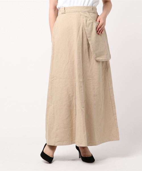JUGLANS(ユグランス)の「綿ツイル ポケットスカート(スカート・レディース・ブラック/ベージュ/カーキ/キャメル・FREE)」の3枚目の写真