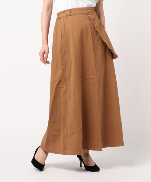 JUGLANS(ユグランス)の「綿ツイル ポケットスカート(スカート・レディース・ブラック/ベージュ/カーキ/キャメル・FREE)」の1枚目の写真