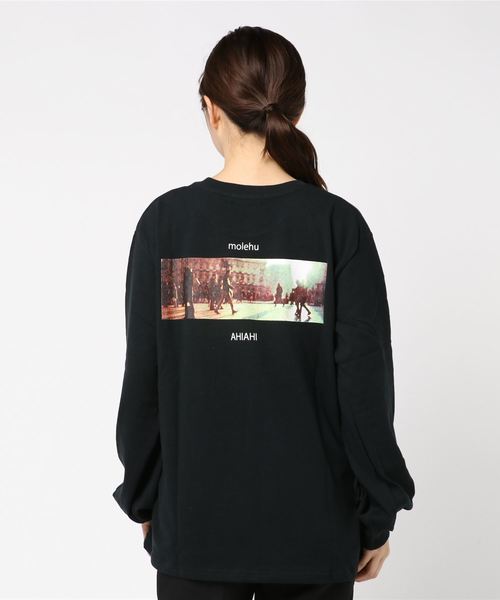 SpRay(スプレイ)の「BACK転写ボリュームスリーブロングTシャツ(Tシャツ/カットソー・レディース・ダークベージュ/オフホワイト/ピンク/チャコールグレー/ブラック・FREE)」の7枚目の写真