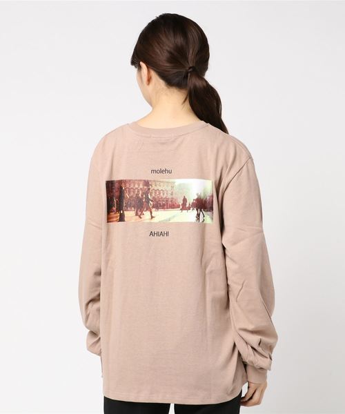 SpRay(スプレイ)の「BACK転写ボリュームスリーブロングTシャツ(Tシャツ/カットソー・レディース・ダークベージュ/オフホワイト/ピンク/チャコールグレー/ブラック・FREE)」の9枚目の写真