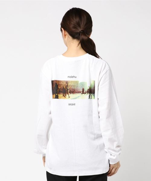 SpRay(スプレイ)の「BACK転写ボリュームスリーブロングTシャツ(Tシャツ/カットソー・レディース・ダークベージュ/オフホワイト/ピンク/チャコールグレー/ブラック・FREE)」の11枚目の写真