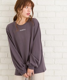 BACK転写ボリュームスリーブロングTシャツ