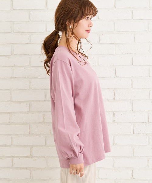 SpRay(スプレイ)の「BACK転写ボリュームスリーブロングTシャツ(Tシャツ/カットソー・レディース・ダークベージュ/オフホワイト/ピンク/チャコールグレー/ブラック・FREE)」の16枚目の写真
