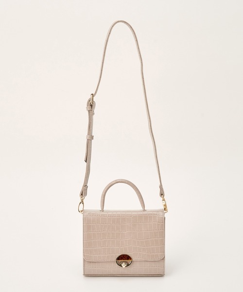 one after another NICE CLAUP（ワンアフターアナザーナイスクラップ）の「2Wayクロコスクエアバッグ（ショルダーバッグ・レディース・モカ/ベージュ/カーキ/アイボリー・FREE）」の19枚目の写真