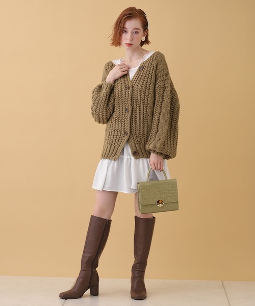 one after another NICE CLAUP（ワンアフターアナザーナイスクラップ）の「2Wayクロコスクエアバッグ（ショルダーバッグ・レディース・モカ/ベージュ/カーキ/アイボリー・FREE）」の16枚目の写真