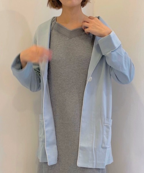 KID BLUE（キッドブルー）の「キッドブルー -20グレイスフルコットン -ガウン -KNOJ305 -kidblue（ガウン/バスローブ・レディース・サックスブルー/ピンク・M）」の6枚目の写真