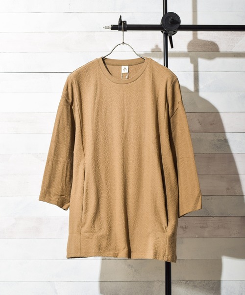 TRAP/U (トラップユー)の「【69】【TRAP/U】 切替8分カットソー(Tシャツ/カットソー・レディース・ホワイト/ベージュ/モカ/ライトピンク・MEDIUM/LARGE)」の3枚目の写真