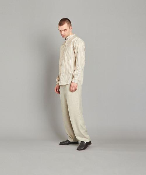 Steven Alan（スティーブンアラン）の「＜Steven Alan＞ GIZA 92 T/C STRIPE SINGLE NEEDLE SHIRT/シャツ（シャツ/ブラウス・メンズ・ベージュ/ホワイト・LARGE/X-LARGE/MEDIUM/SMALL）」の4枚目の写真