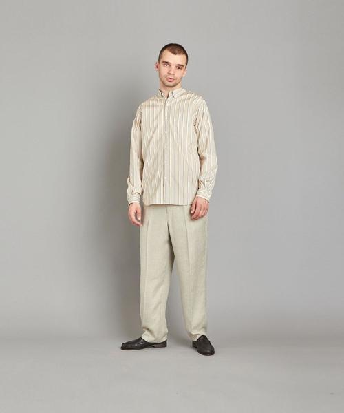 Steven Alan（スティーブンアラン）の「＜Steven Alan＞ GIZA 92 T/C STRIPE SINGLE NEEDLE SHIRT/シャツ（シャツ/ブラウス・メンズ・ベージュ/ホワイト・LARGE/X-LARGE/MEDIUM/SMALL）」の3枚目の写真