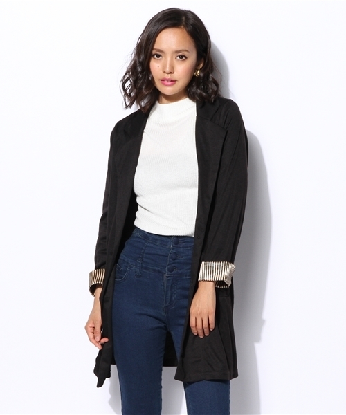 VENCEEXCHANGE（ヴァンスエクスチェンジ）の「カットチェスターコート（チェスターコート・レディース・ブラック/ネイビー/キャメル・LARGE/MEDIUM）」の2枚目の写真