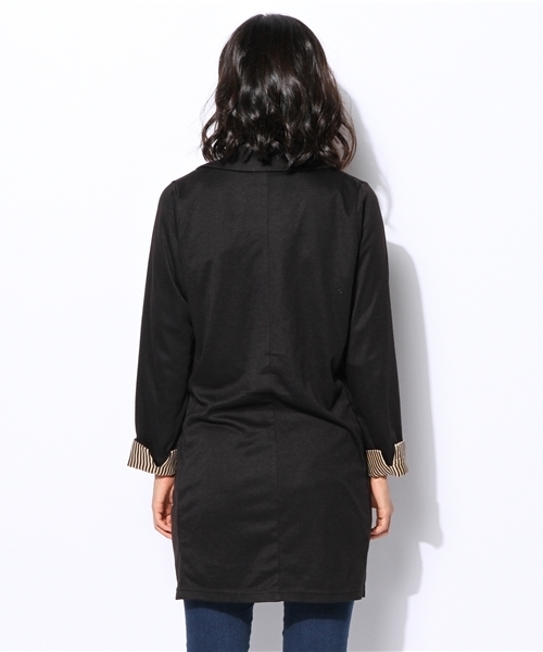 VENCEEXCHANGE（ヴァンスエクスチェンジ）の「カットチェスターコート（チェスターコート・レディース・ブラック/ネイビー/キャメル・LARGE/MEDIUM）」の6枚目の写真